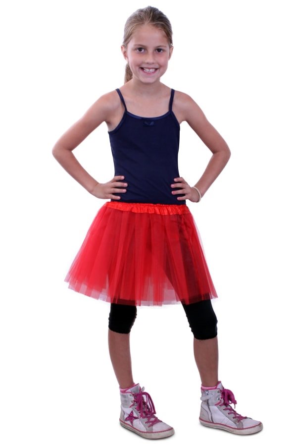 Tule rokje rood one size