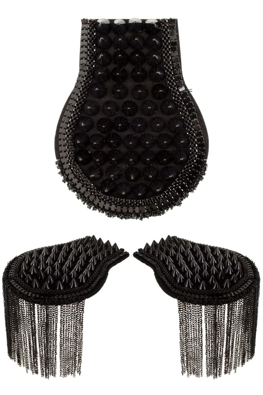Epauletten met spikes zwart