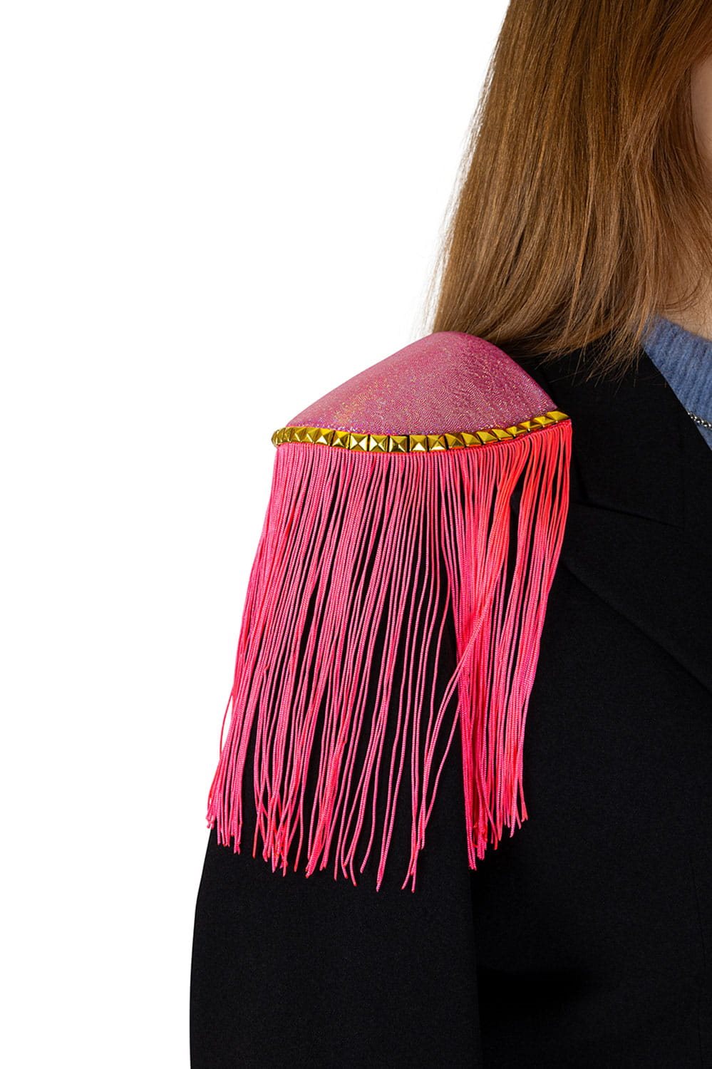 Epauletten shiny pink franje