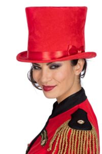 Hoge hoed velvet XL rood