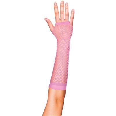 Nethandschoenen lang pink