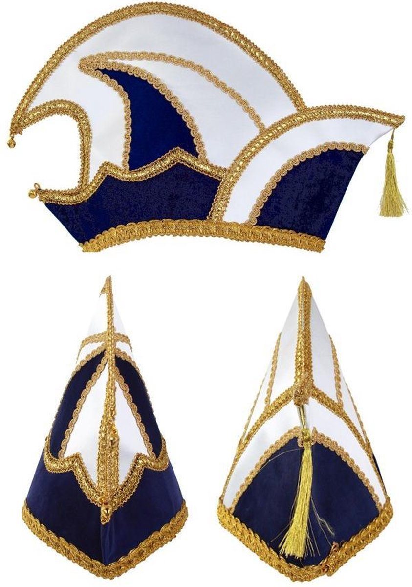 Prinsenmuts blauw/wit maat 63