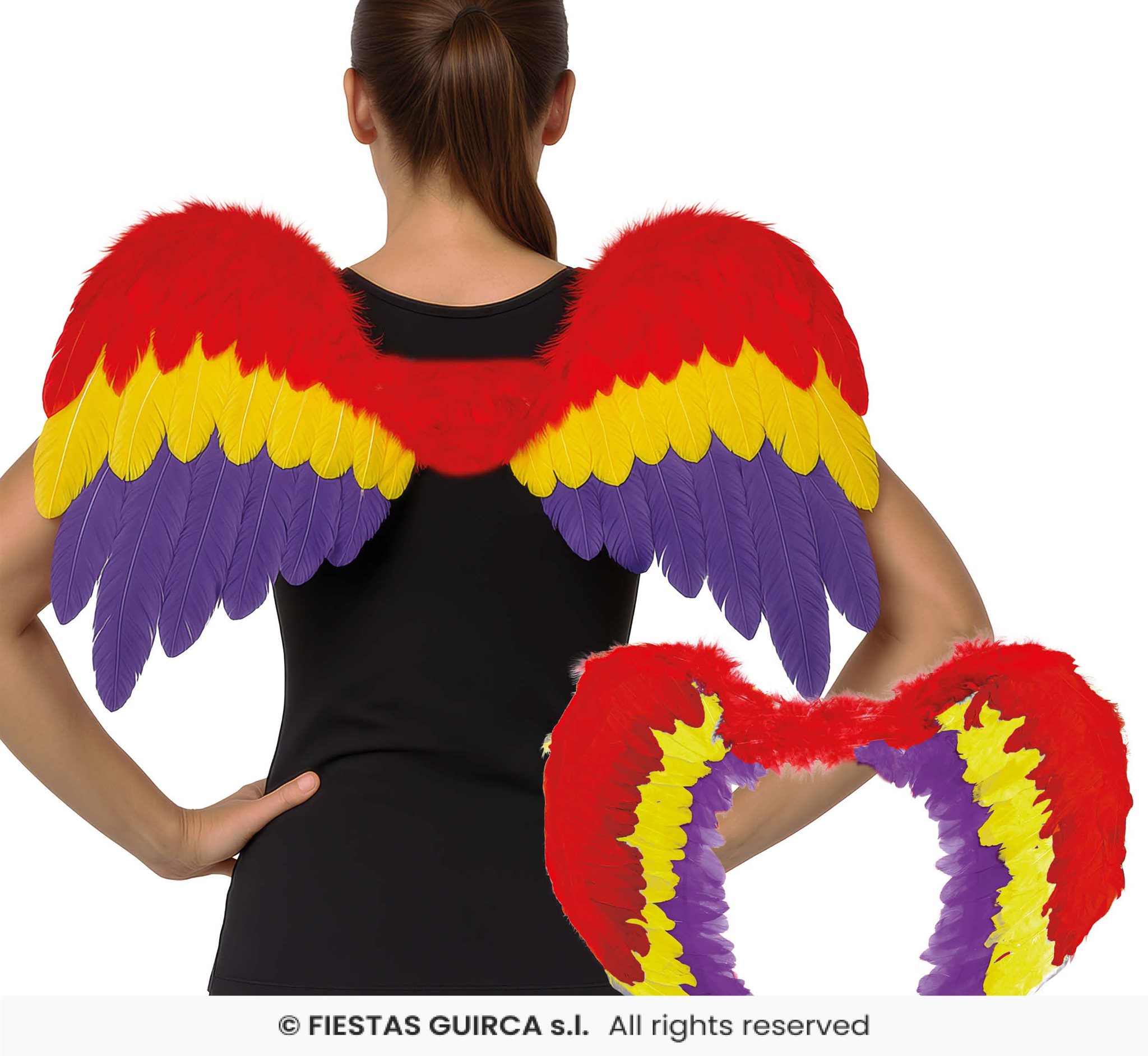 Vleugels rood/geel/blauw