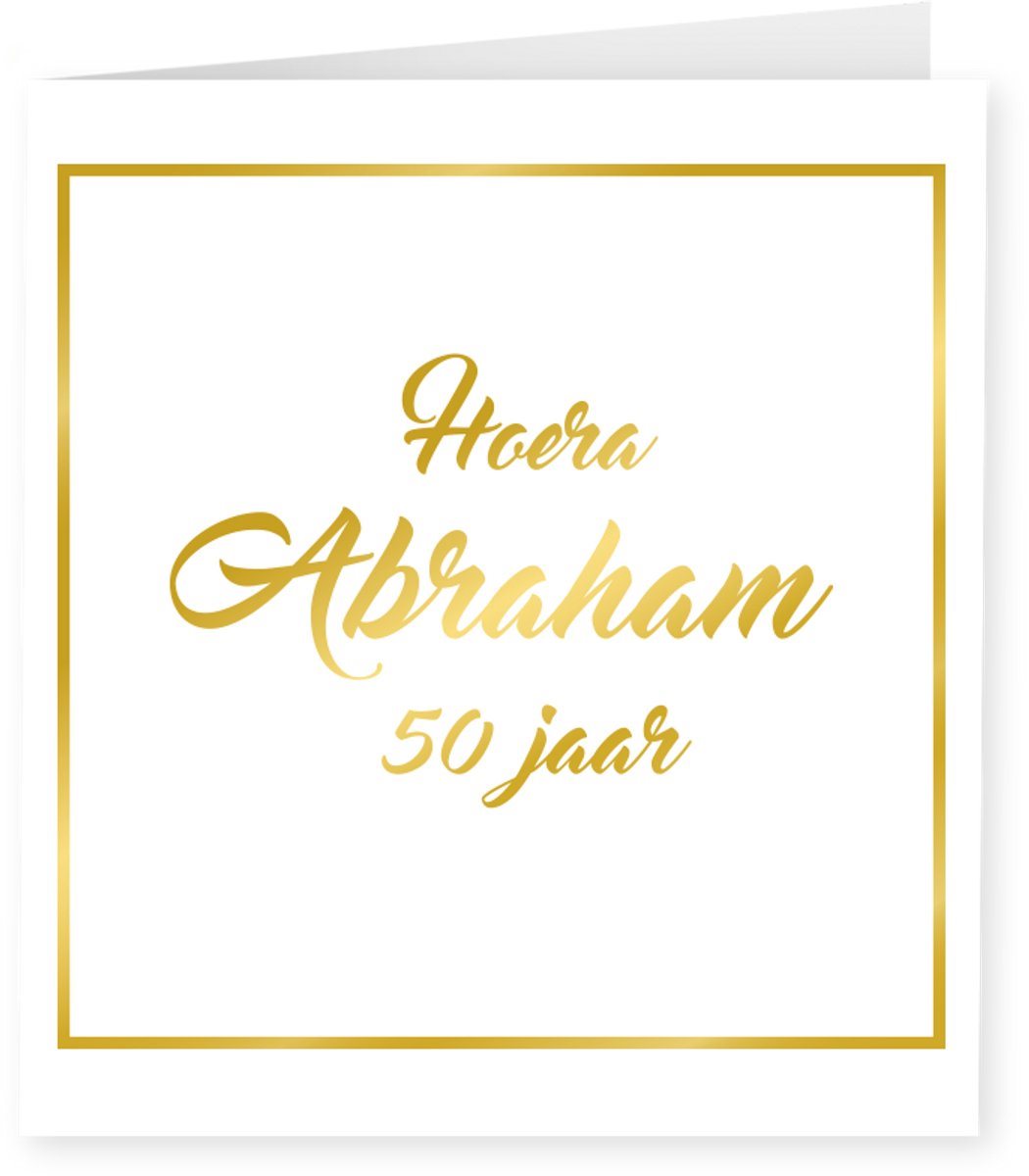 Wenskaart gold white Abraham
