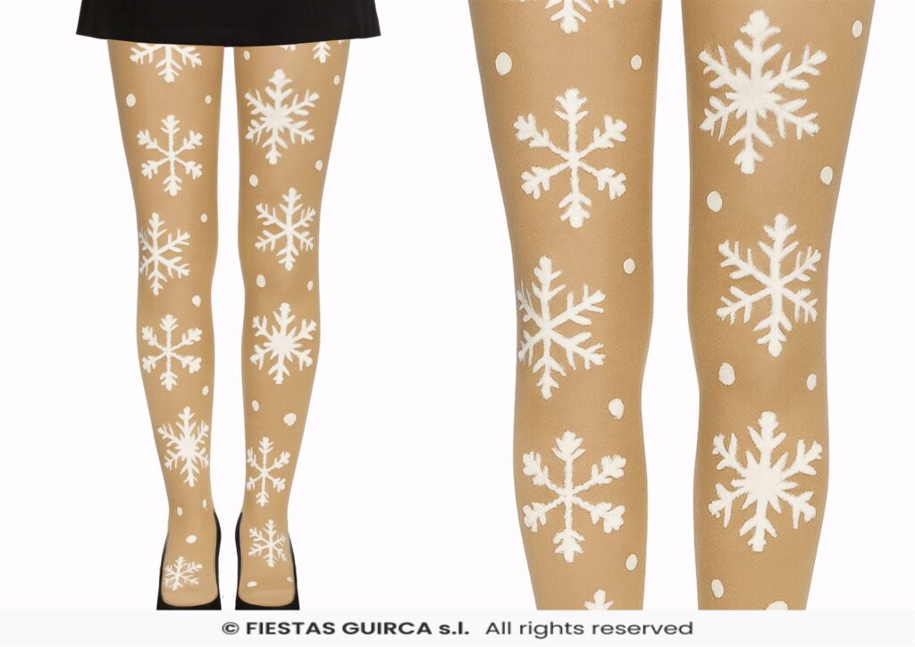 Panty kerst motief sneeuw