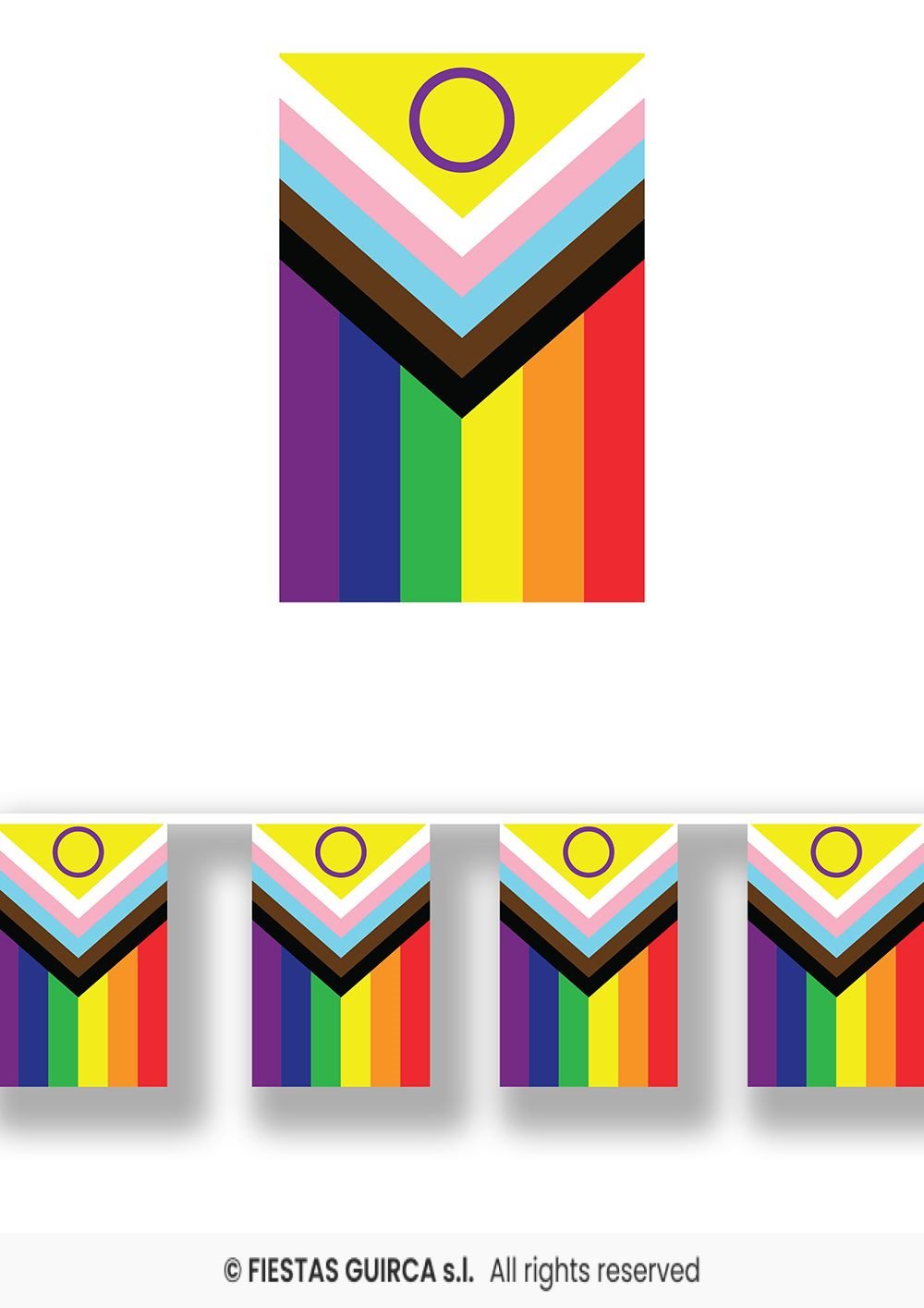 Regenboog vlaggenlijn