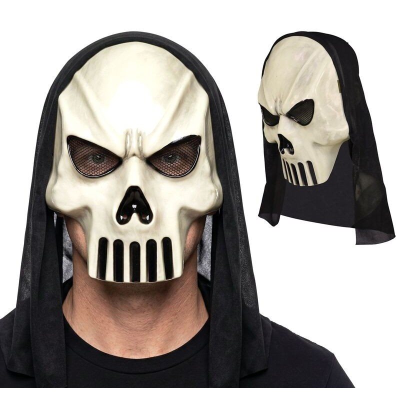 Schedel masker met kap